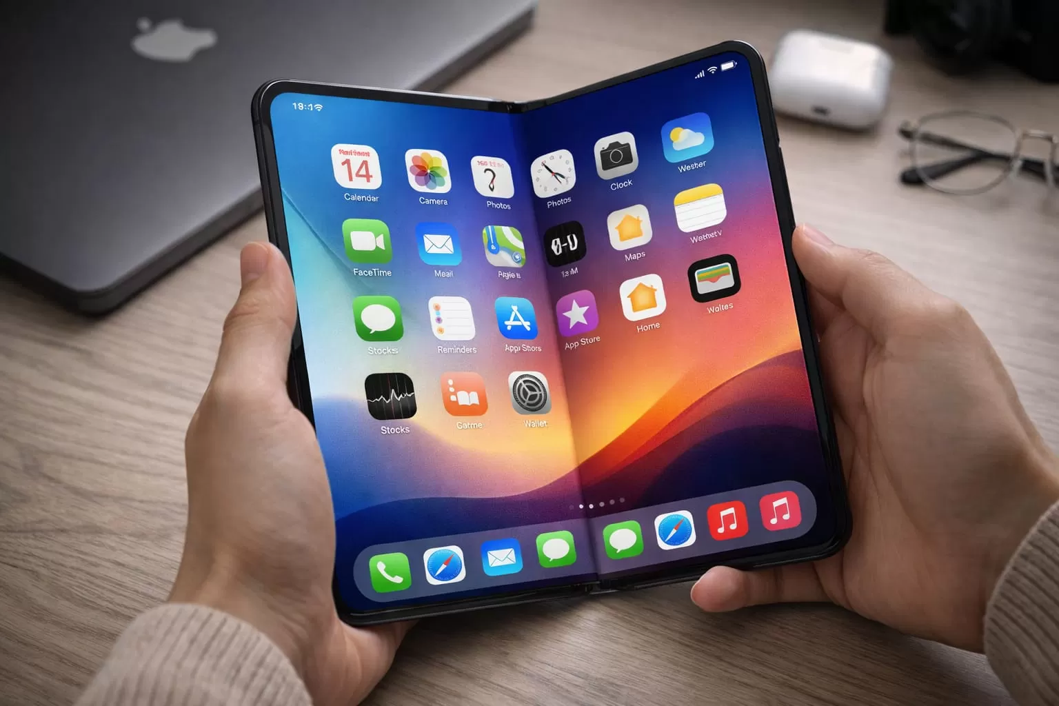 iPhone 18 Fold 256GB có thể được trang bị Touch ID hoặc Face ID ẩn dưới màn hình để tối ưu thiết kế (Nguồn: Internet)