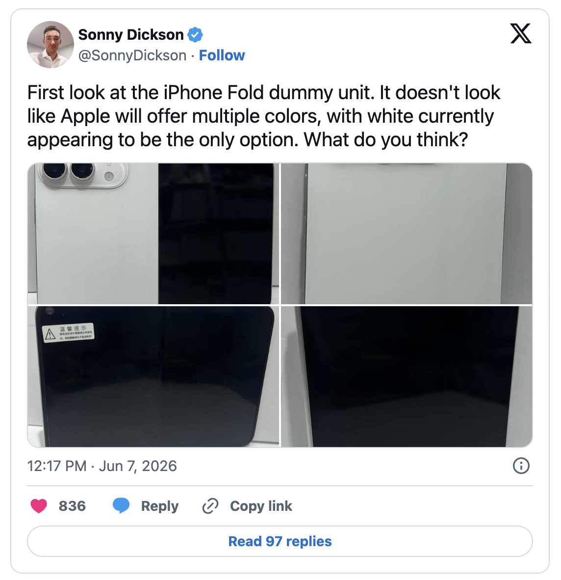 iPhone Ultra lộ diện bản dummy dạng hộ chiếu?