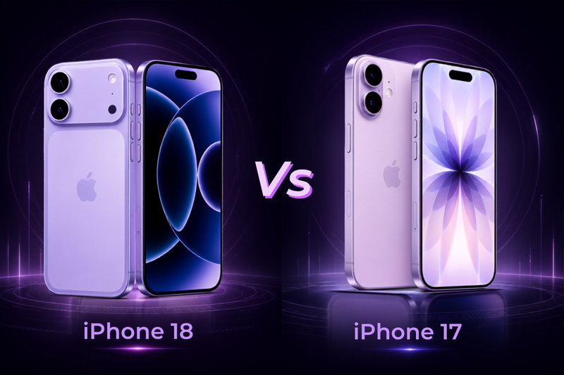 Thiết kế iPhone 18 Tiêu chuẩn dự kiến vs iPhone 17]Thiết kế iPhone 18 Tiêu chuẩn dự kiến giữ nguyên ngôn ngữ của iPhone 17, tập trung nâng cấp bên trong. (Nguồn: phone-18.com)