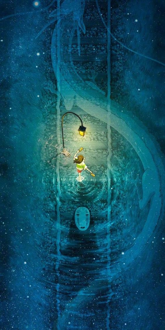 Hình nền iOS 27 phong cách anime, khung cảnh phiêu lưu đầy huyền bí
