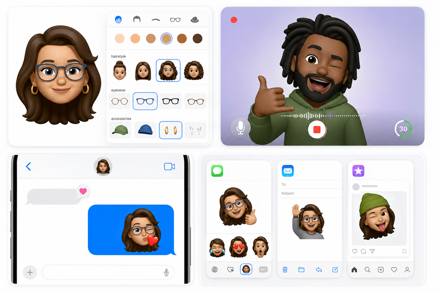 Người dùng có thể tạo và tuỳ chỉnh Memoji theo ý thích