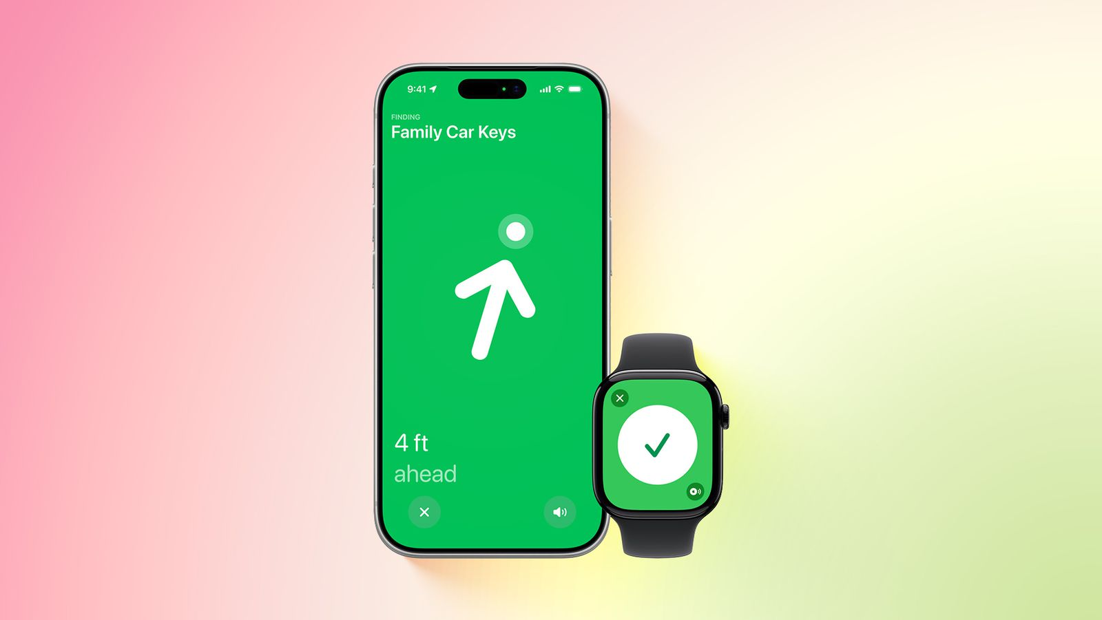 Precision Finding cho phép iPhone hiển thị hướng và khoảng cách tới AirTag khi thiết bị nằm trong phạm vi phù hợp