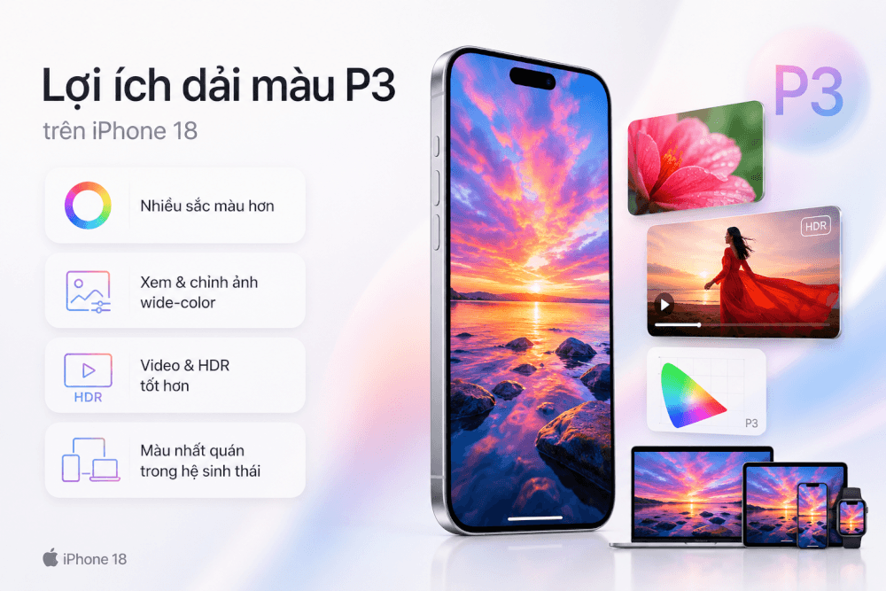 iPhone 18 dải màu P3