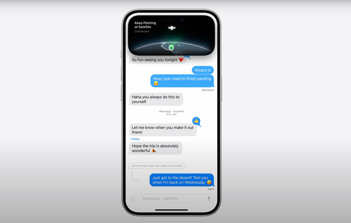 iPhone 18 nhắn tin qua vệ tinh