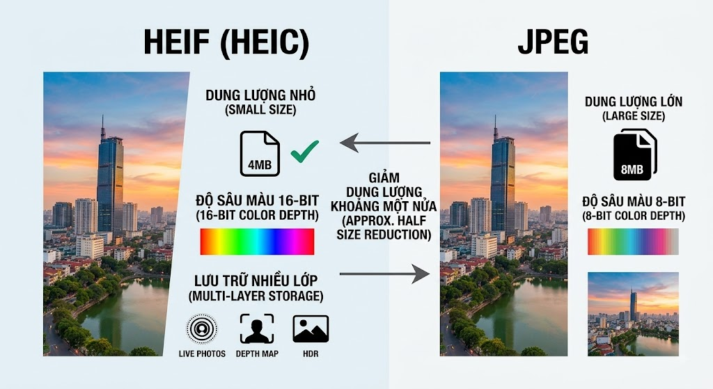 iPhone 18 định dạng ảnh HEIF, JPEG, DNG – nên chọn thế nào?