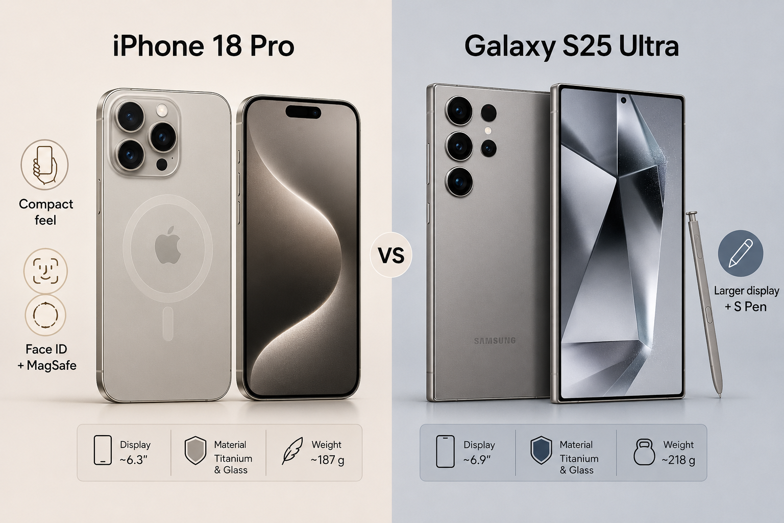 So sánh iPhone 18 Pro và Samsung S25 Ultra: chọn máy nào?